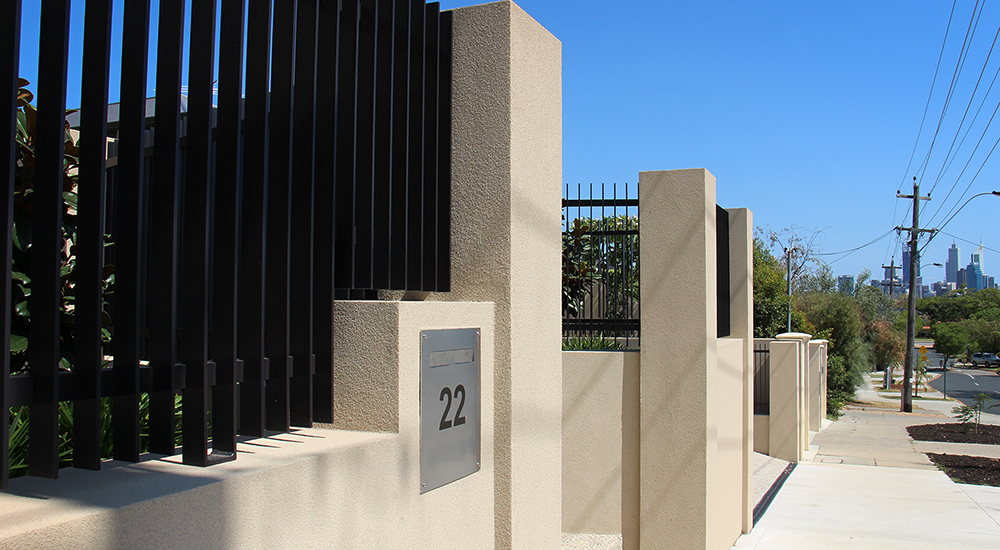 Perth Brick Render Front Fence