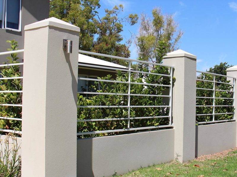 Brick and render front fence