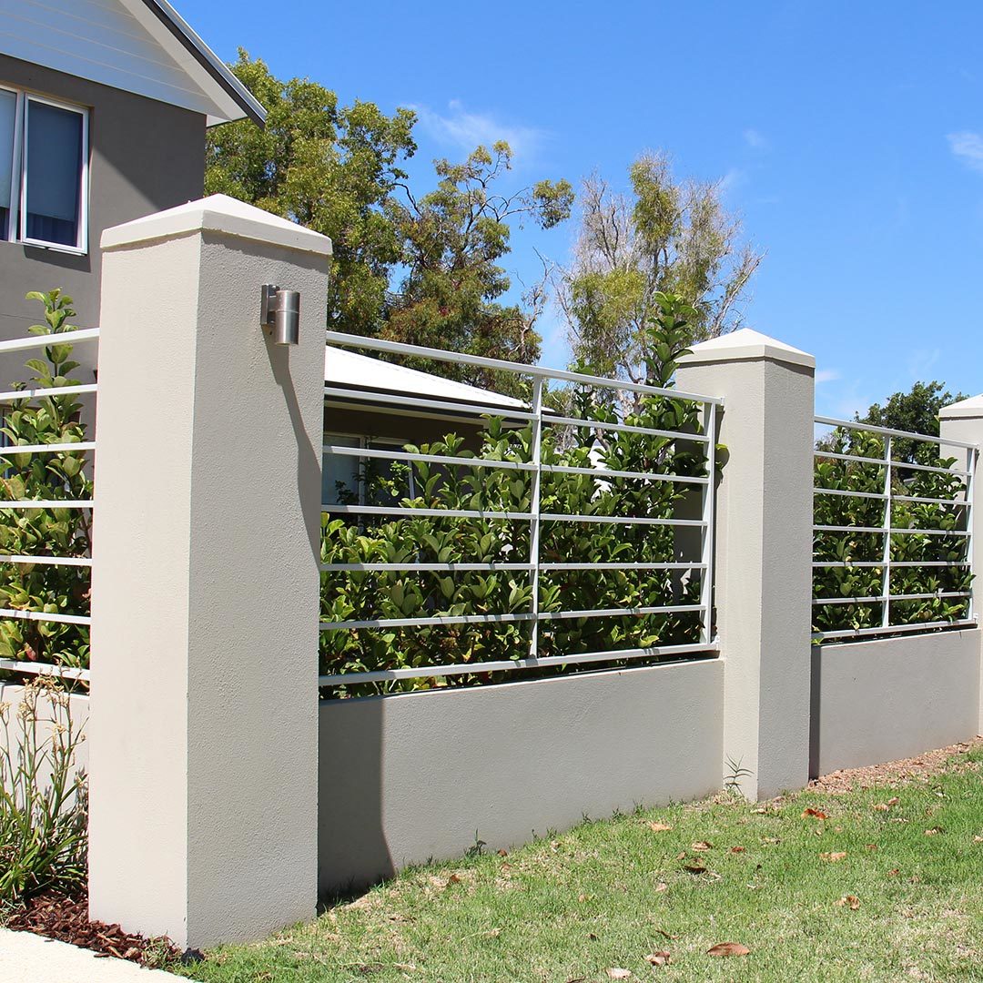 Brick and render front fence