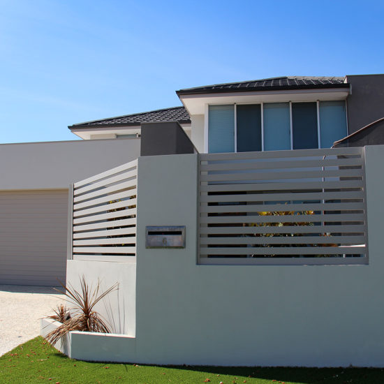 Brick & render fence and garden beds